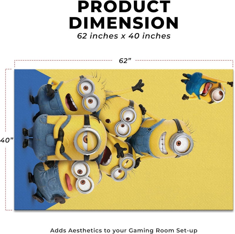 DreamController Minionns Custom Rugs for Gamer Room (62x40inch)| Playroom Carpets Inspired by Games & Anime Decor for Gamers | Gamer Room Decor for Kids Teen Anti-Slip Gaming Mats - Image 2